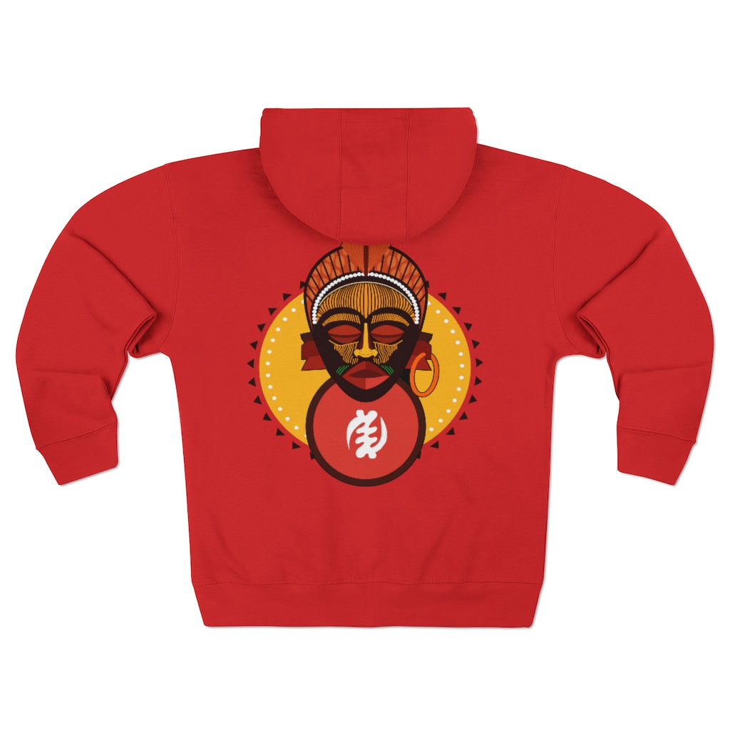 Tribal African Mask Unisex Premium Full Zip Hoodie