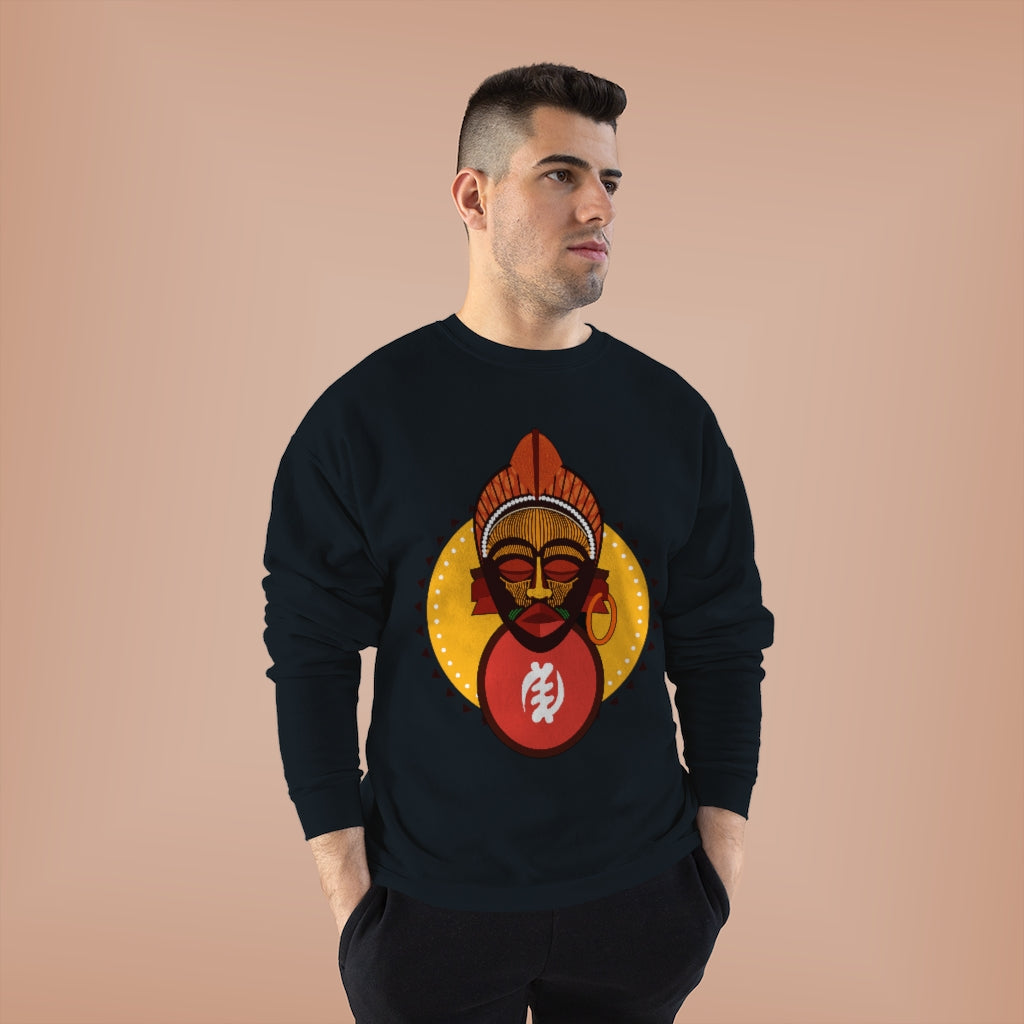 Tribal African Mask Unisex EcoSmart® Crewneck Sweatshirt