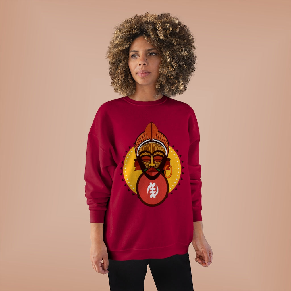 Tribal African Mask Unisex EcoSmart® Crewneck Sweatshirt