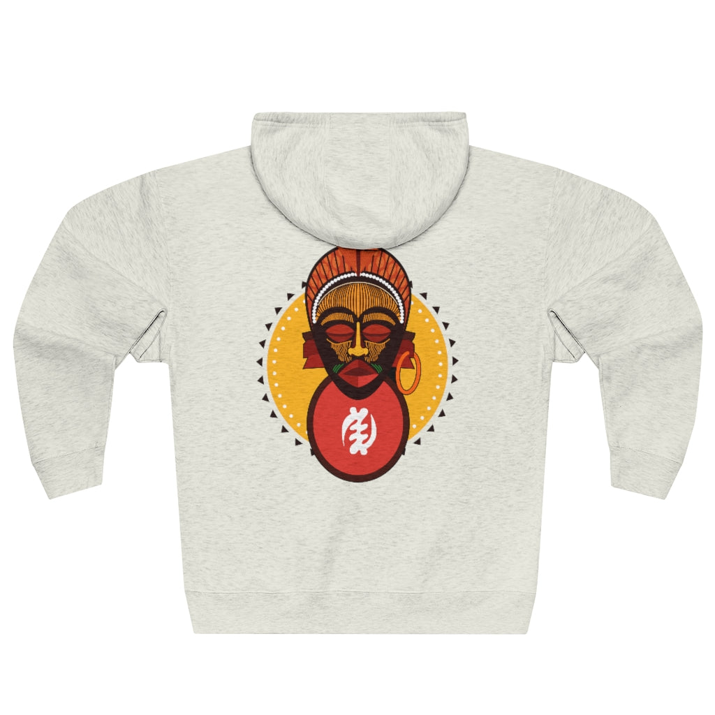 Tribal African Mask Unisex Premium Full Zip Hoodie