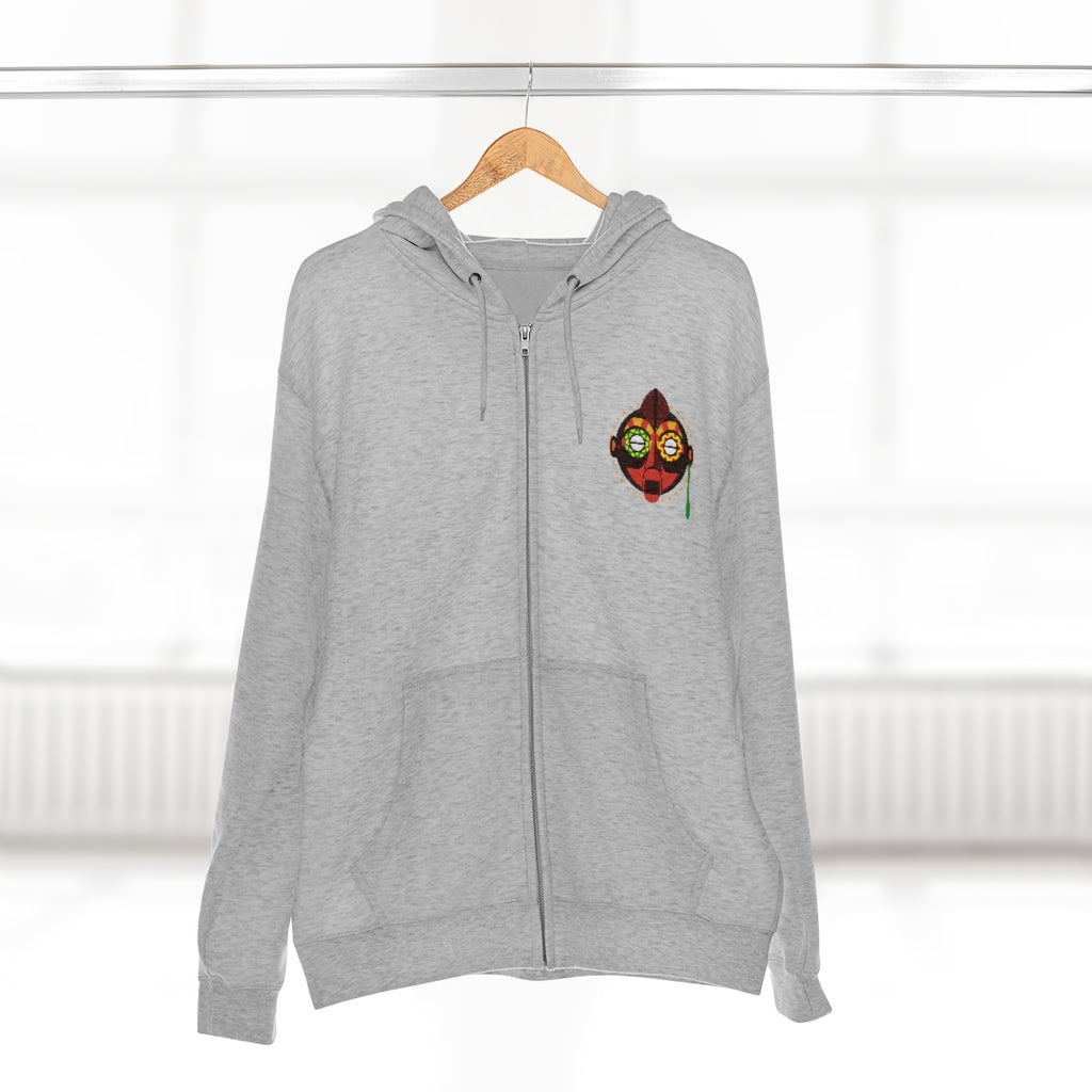Tribal African Mask Unisex Premium Full Zip Hoodie