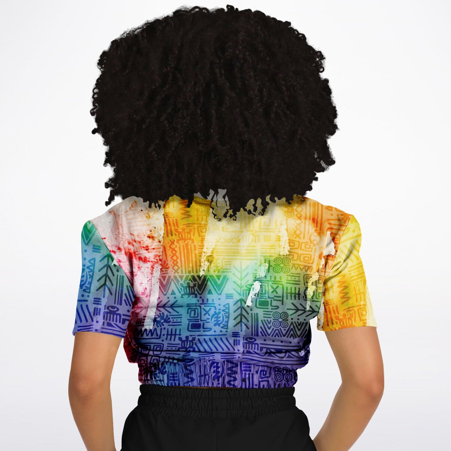 Tribal Adinkra Cropped short sleeve sweatshirt