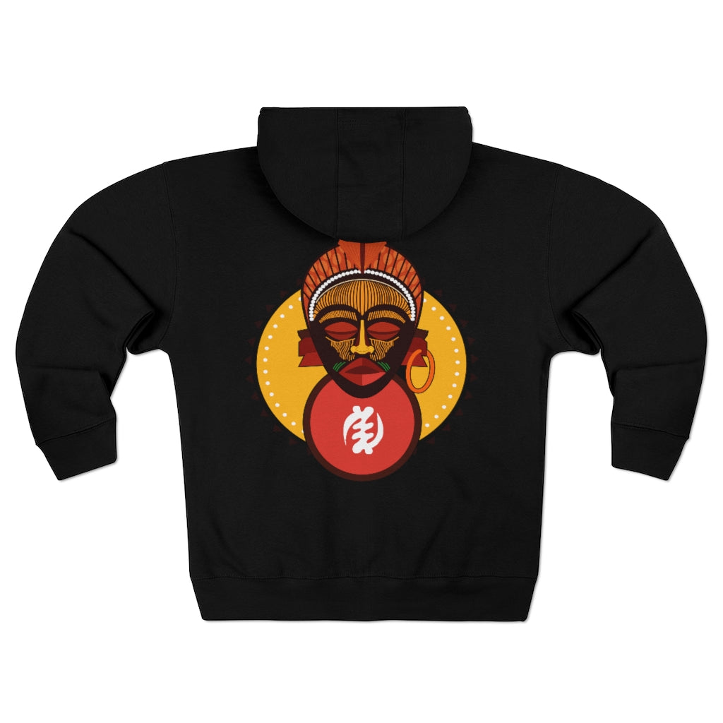 Tribal African Mask Unisex Premium Full Zip Hoodie