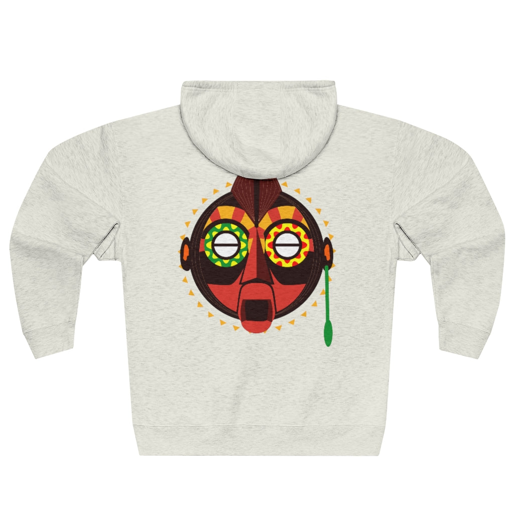 Tribal African Mask Unisex Premium Full Zip Hoodie