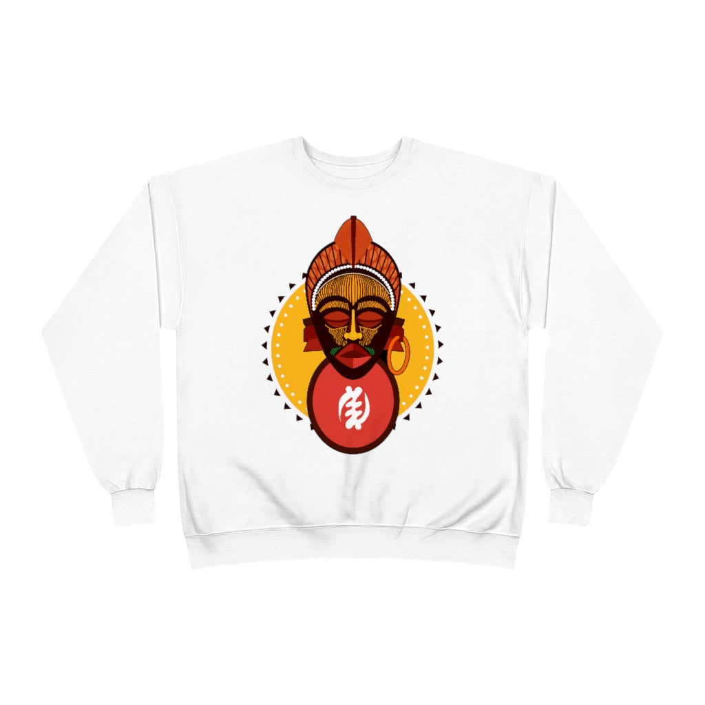 Tribal African Mask Unisex EcoSmart® Crewneck Sweatshirt