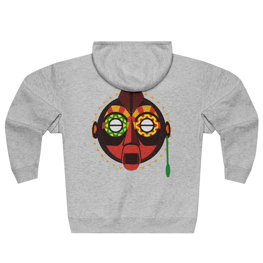 Tribal African Mask Unisex Premium Full Zip Hoodie