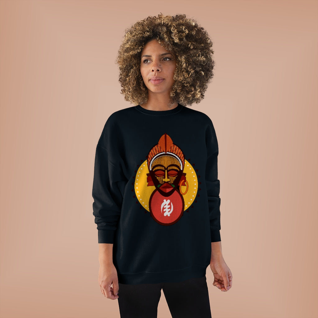 Tribal African Mask Unisex EcoSmart® Crewneck Sweatshirt