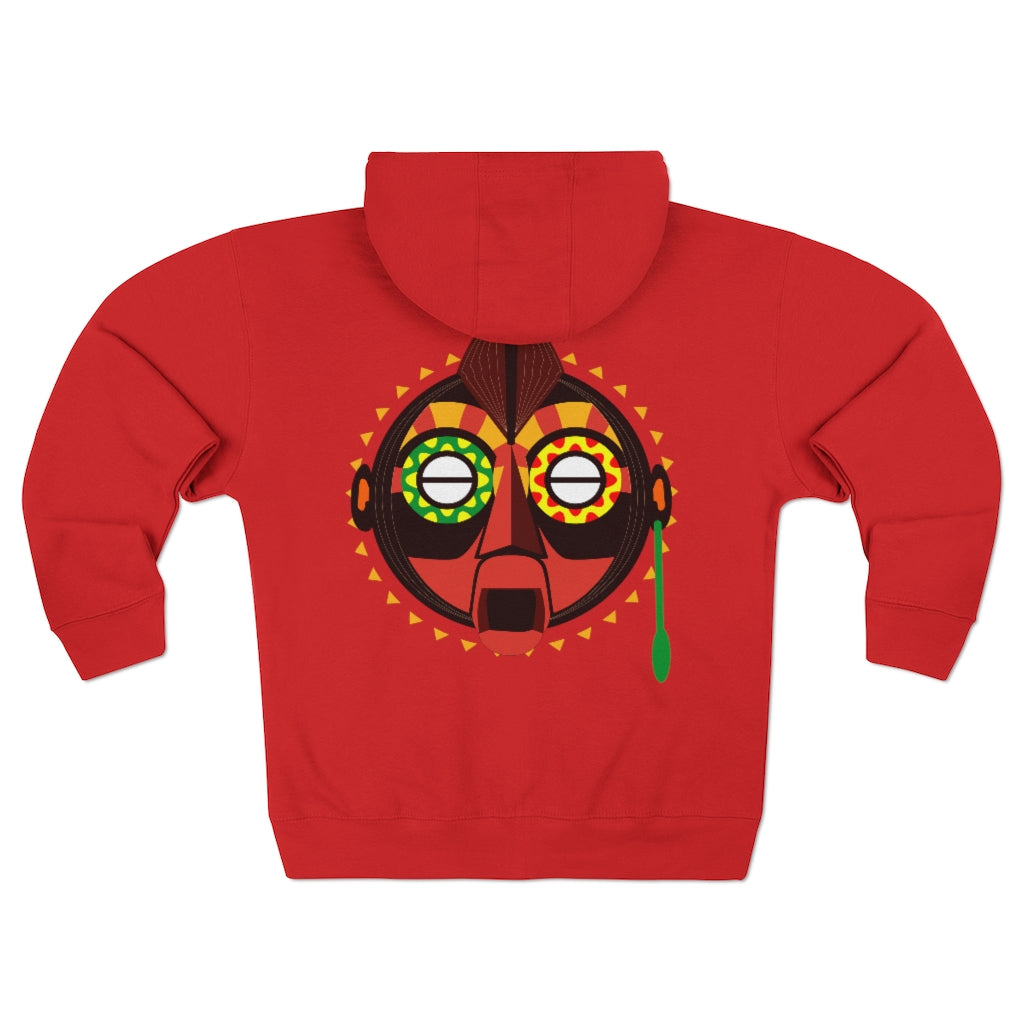 Tribal African Mask Unisex Premium Full Zip Hoodie