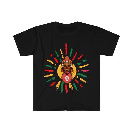 Sunny Tribal African Mask Unisex Softstyle T-Shirt