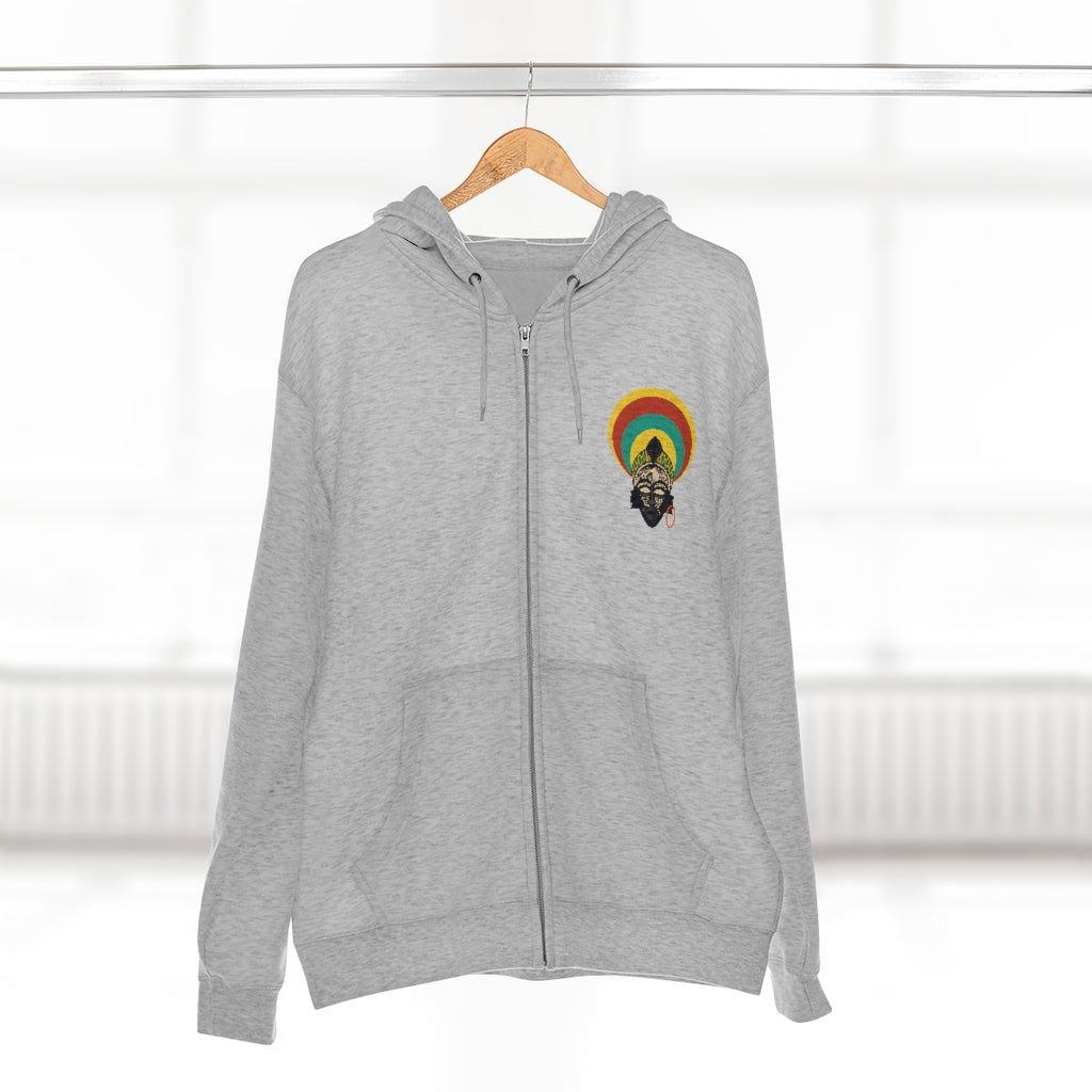 Tribal African Mask Unisex Premium Full Zip Hoodie