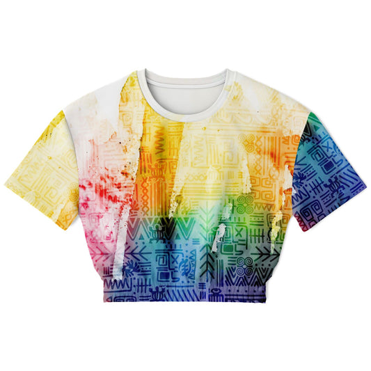 Tribal Adinkra Cropped short sleeve sweatshirt