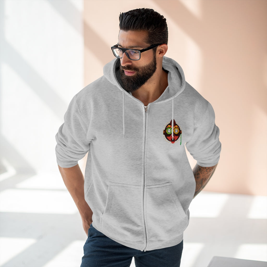 Tribal African Mask Unisex Premium Full Zip Hoodie