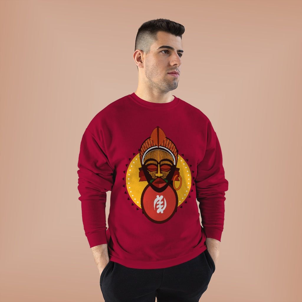 Tribal African Mask Unisex EcoSmart® Crewneck Sweatshirt