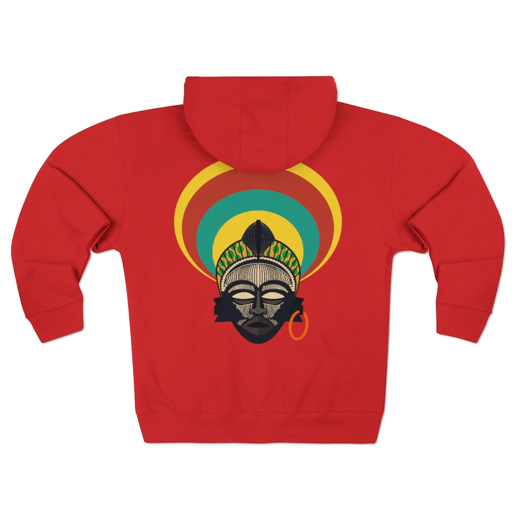 Tribal African Mask Unisex Premium Full Zip Hoodie