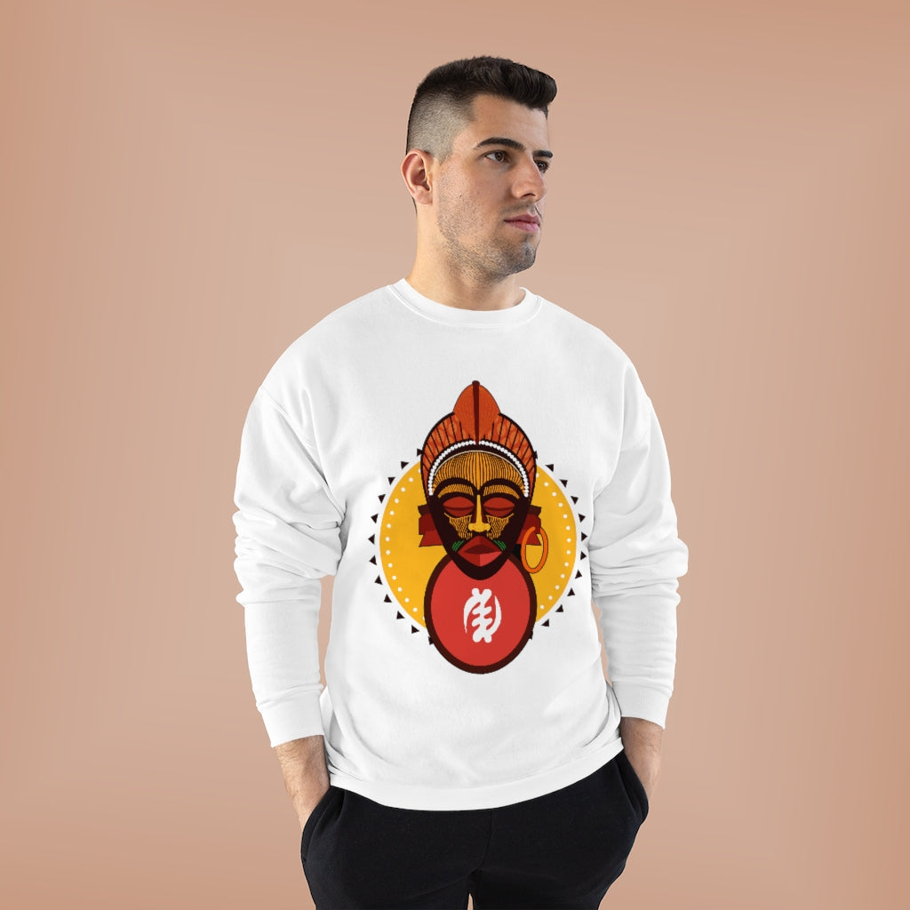 Tribal African Mask Unisex EcoSmart® Crewneck Sweatshirt