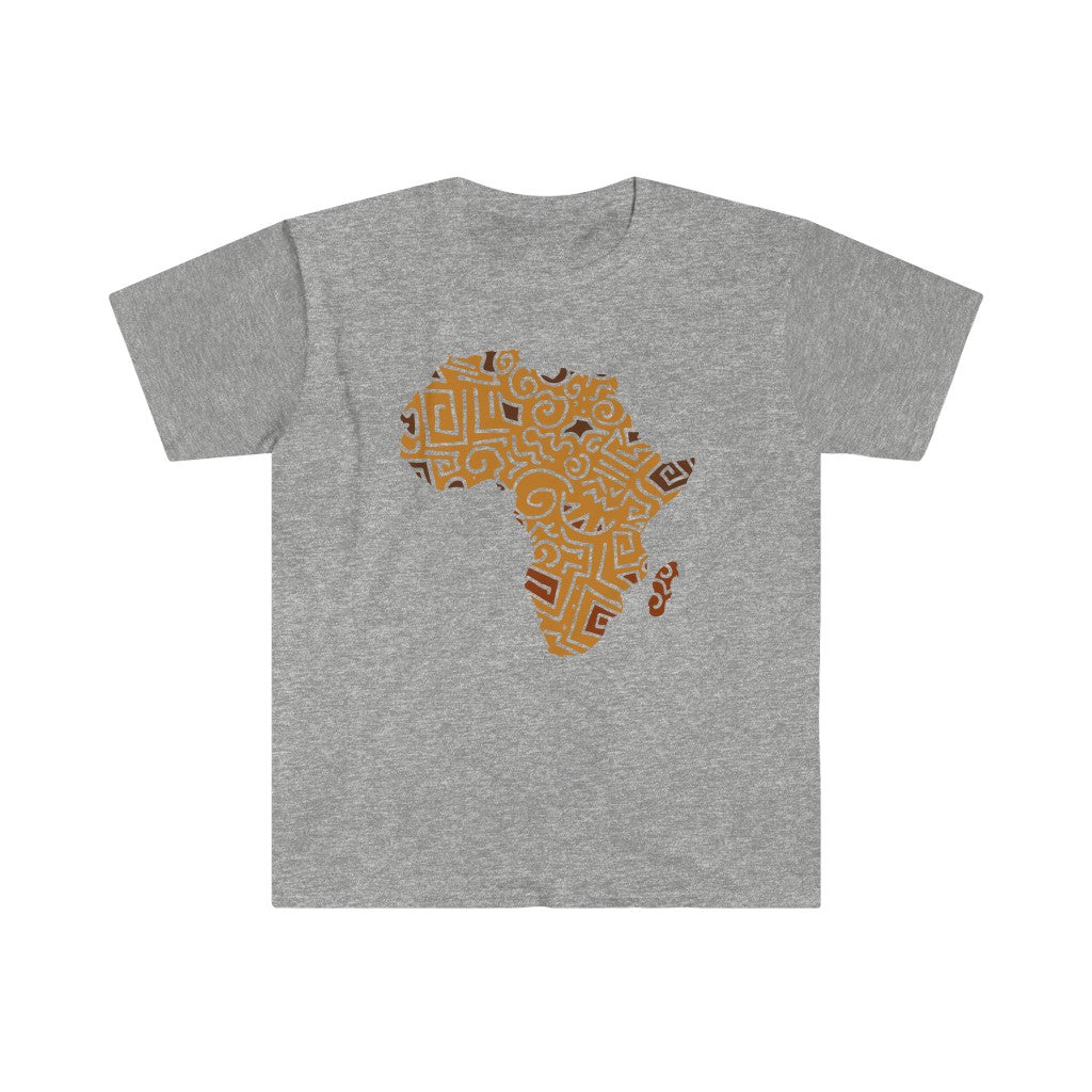 Tribal Pattern African Map Unisex Softstyle T-Shirt
