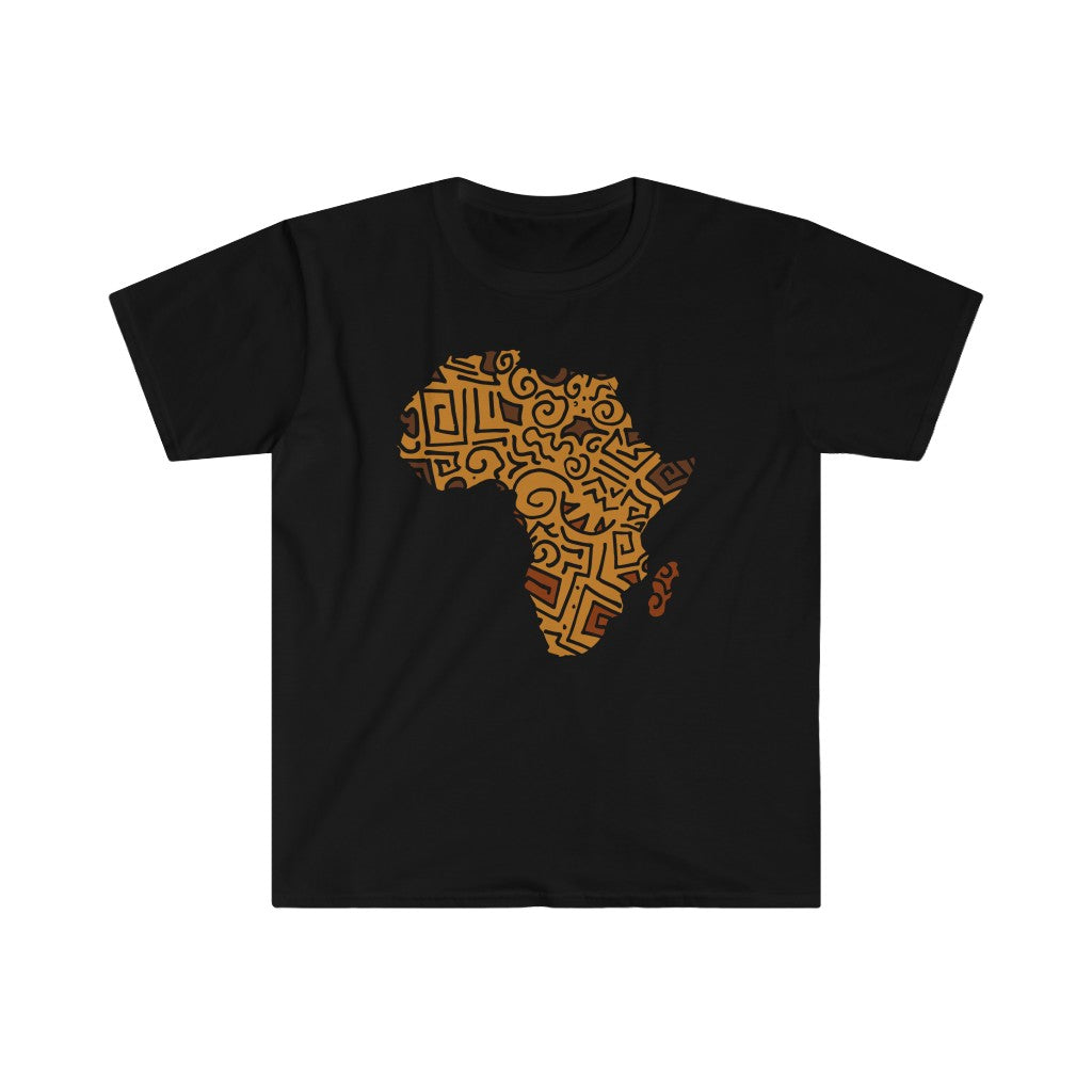 Tribal Pattern African Map Unisex Softstyle T-Shirt
