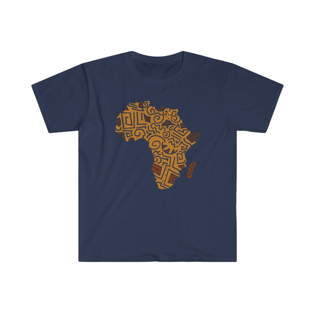 Tribal Pattern African Map Unisex Softstyle T-Shirt