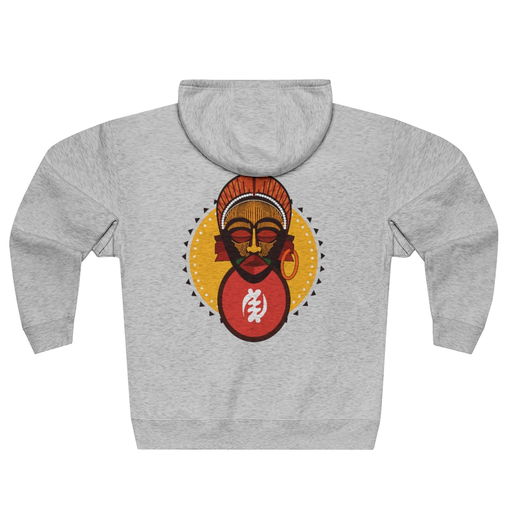 Tribal African Mask Unisex Premium Full Zip Hoodie