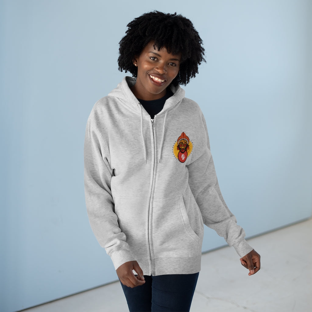 Tribal African Mask Unisex Premium Full Zip Hoodie