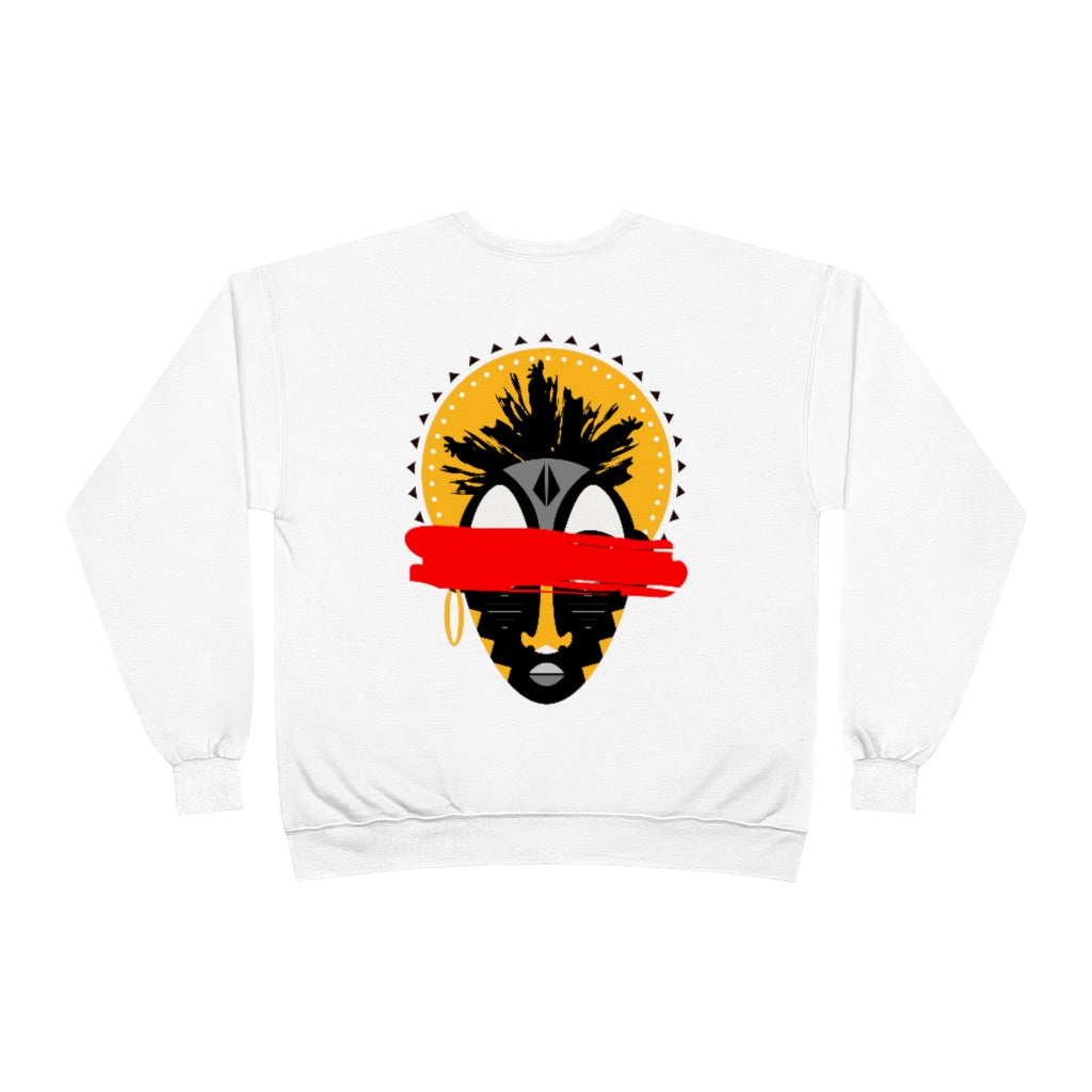 See No Evil Tribal African Mask Unisex EcoSmart® Crewneck Sweatshirt