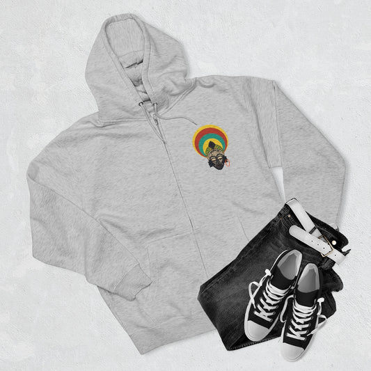 Tribal African Mask Unisex Premium Full Zip Hoodie