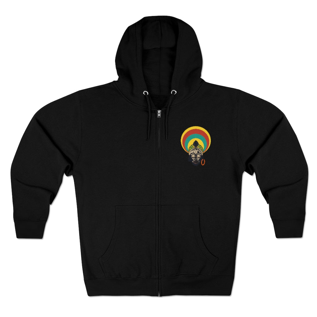 Tribal African Mask Unisex Premium Full Zip Hoodie