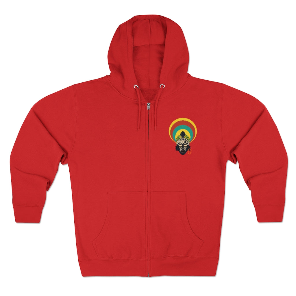 Tribal African Mask Unisex Premium Full Zip Hoodie