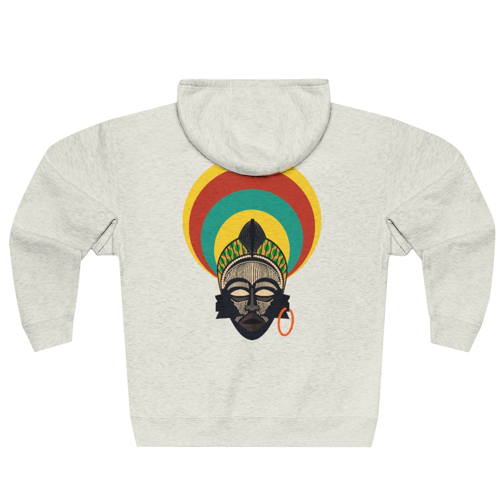 Tribal African Mask Unisex Premium Full Zip Hoodie