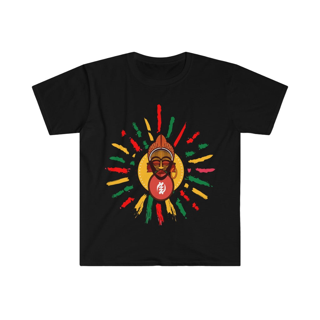 Sunny Tribal African Mask Unisex Softstyle T-Shirt
