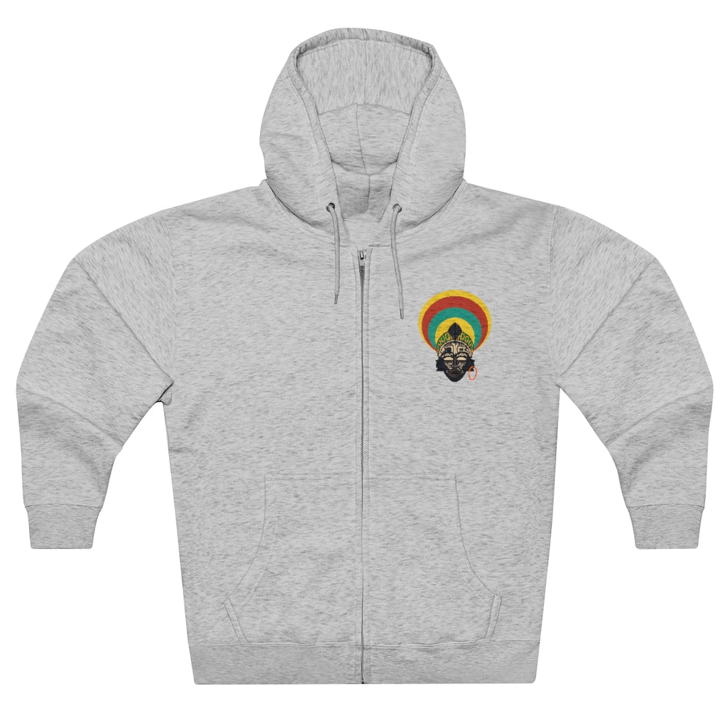 Tribal African Mask Unisex Premium Full Zip Hoodie