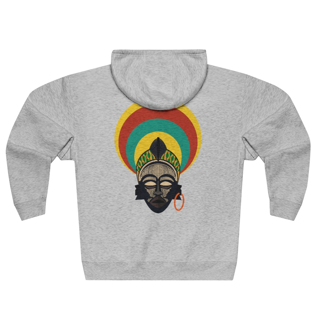Tribal African Mask Unisex Premium Full Zip Hoodie