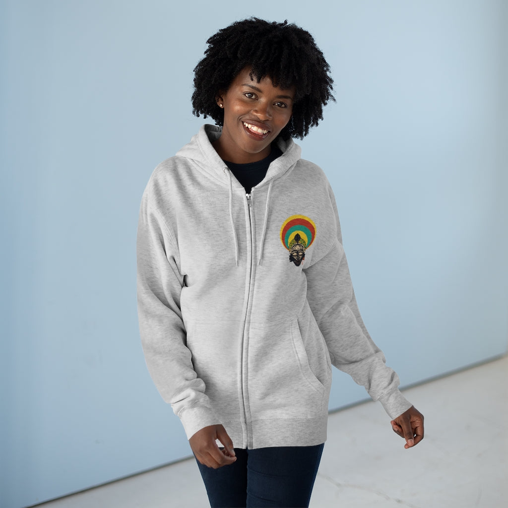 Tribal African Mask Unisex Premium Full Zip Hoodie