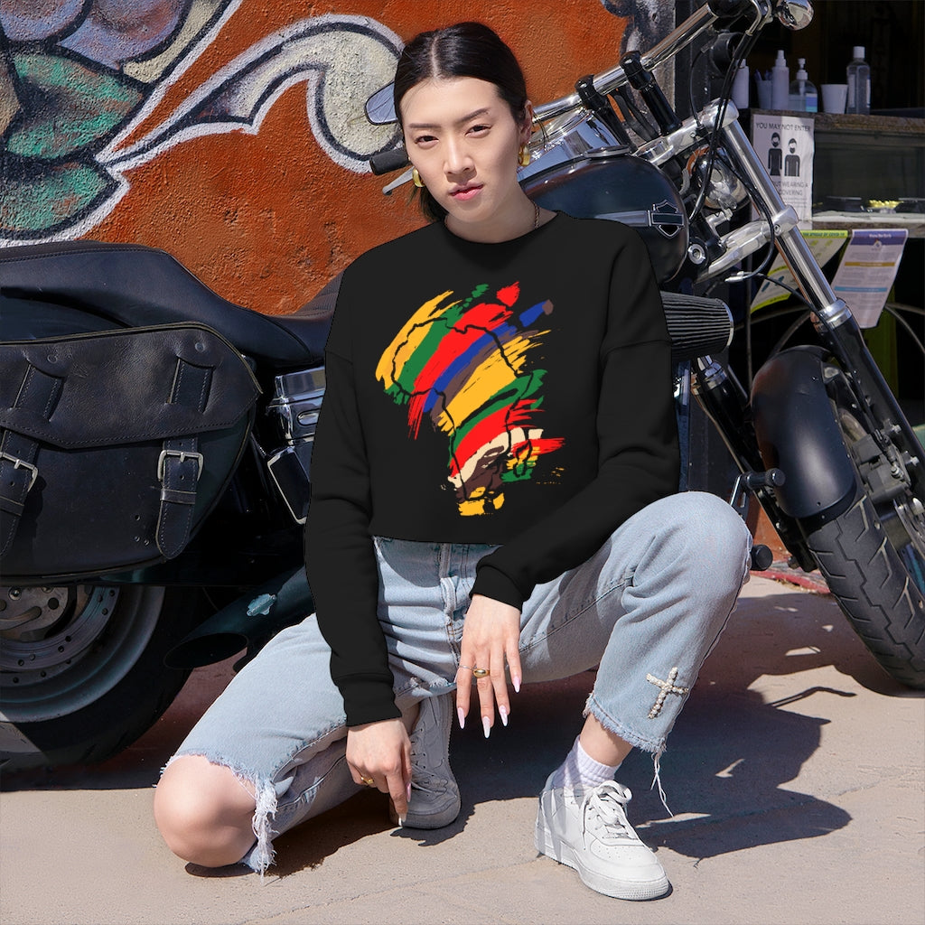 Tribal Color African Cropped Sweatshirt