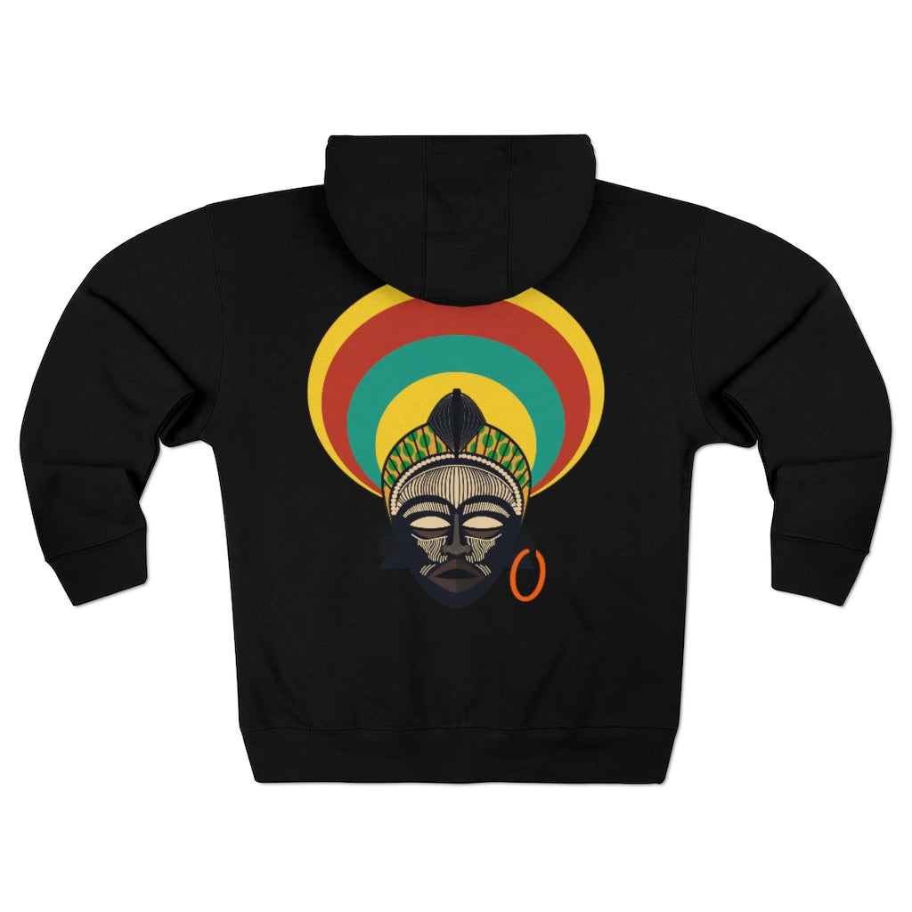 Tribal African Mask Unisex Premium Full Zip Hoodie